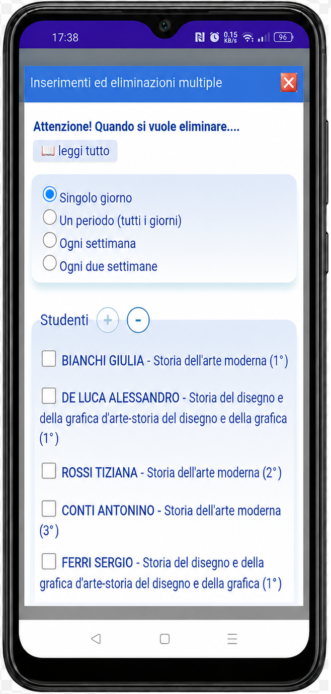 Gestione presenze allievi da app ISIDATA per Docenti AFAM