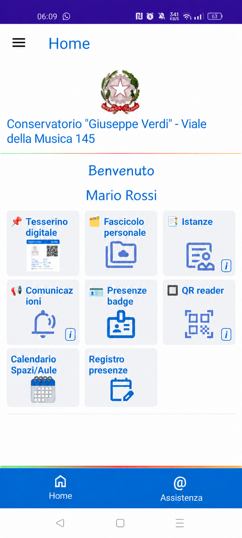 ISIConnect Docenti/ATA: schermata Home con istanze, comunicazioni, badge e registro presenze