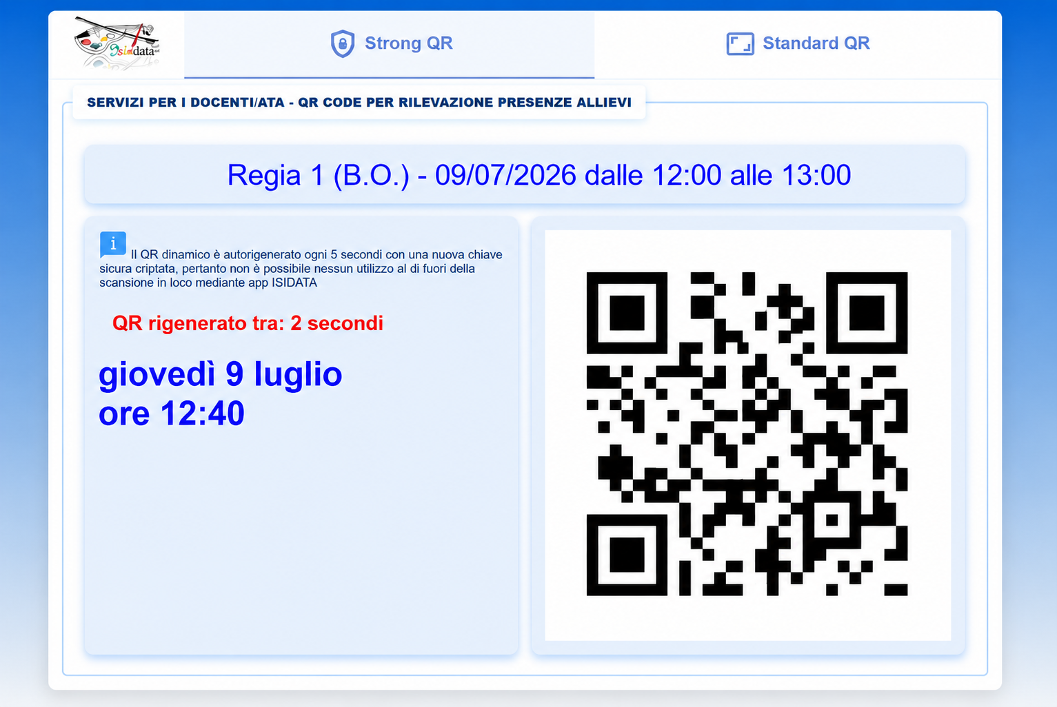 QR code per rilevazione presenze Allievi